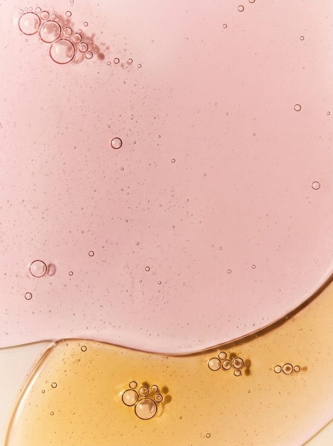Blush and champagne serum texture