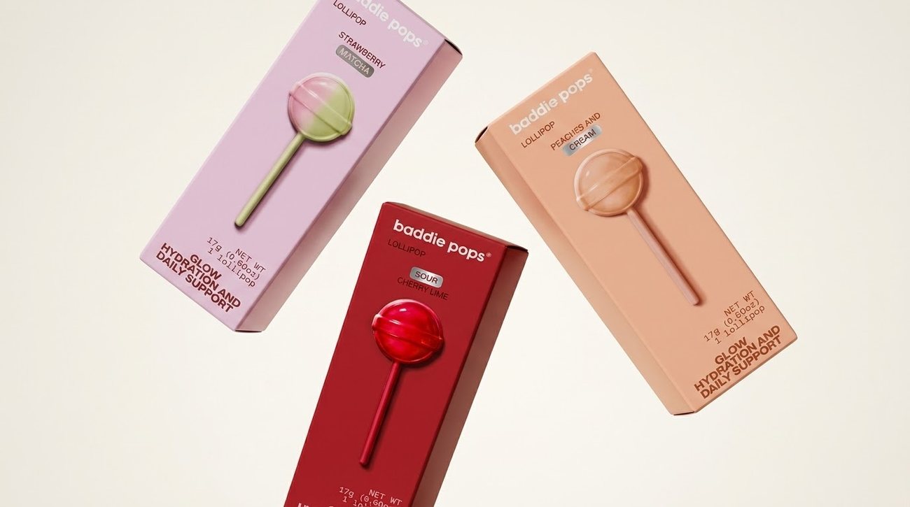 Baddie Pops trio: strawberry matcha, sour cherry lime, and peaches and cream
